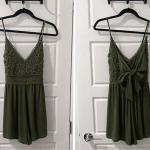 Olive Green Lace Women’s Romper
